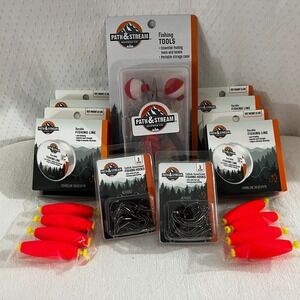 Path & Stream Fishing Bundle: Fishing Tools, Hooks, Line and Foam Torpedo Floats